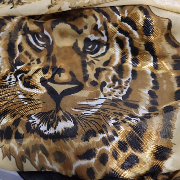 Boch Morac Tiger Sheer Animal Print Carol Baskin Tiger King Old Money Scarf - Picture 2 of 12